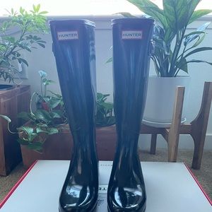 Hunter Slim Black Gloss Rainboots